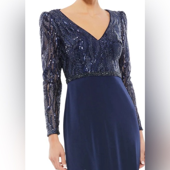 NWT Mac Duggal Embellished Long Sleeve Bodice Column Dress Size 4 $498 - Picture 5 of 5